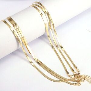18k Plated Gold Flat Snake Chain Necklace
